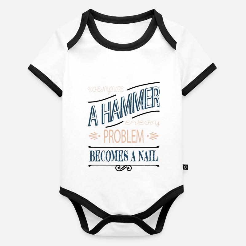 Bday Fun Tronçonneuse Outils Menuisier Body Bébé bio contrasté manches courtes