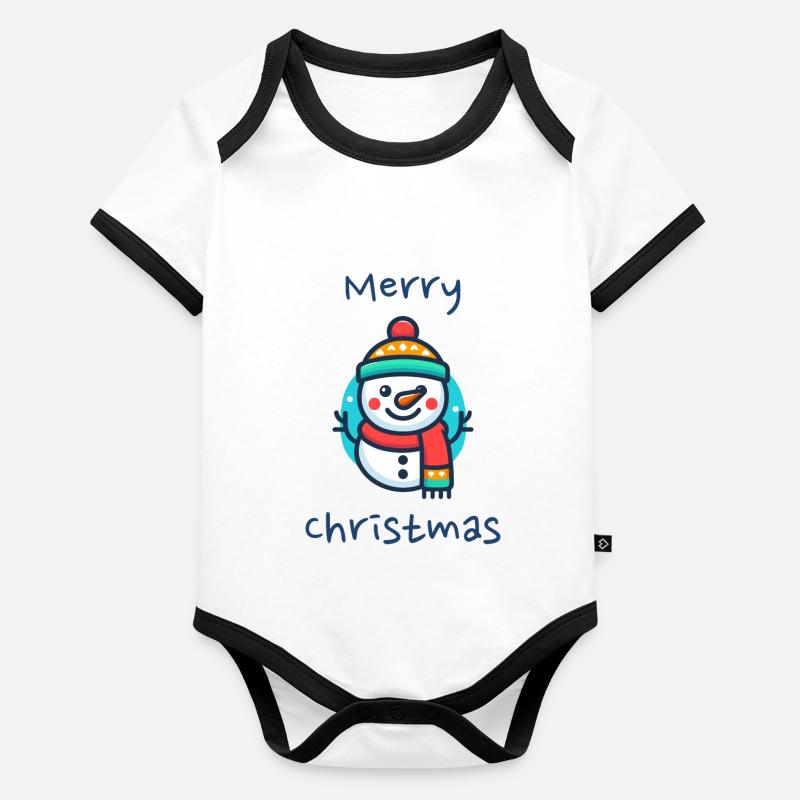 Snowman Organic Baby Contrasting Bodysuit