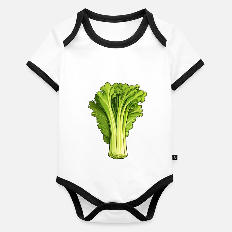Céleri ou céleri Body Bébé bio contrasté manches courtes