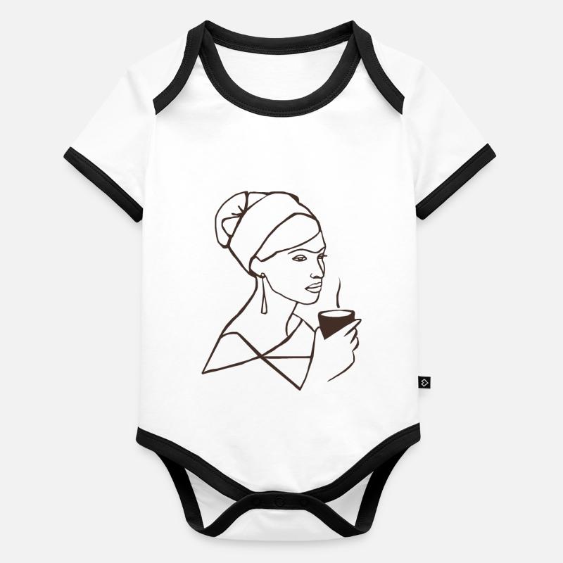 Kaffee-Love Baby Bio-Kurzarm-Kontrastbody