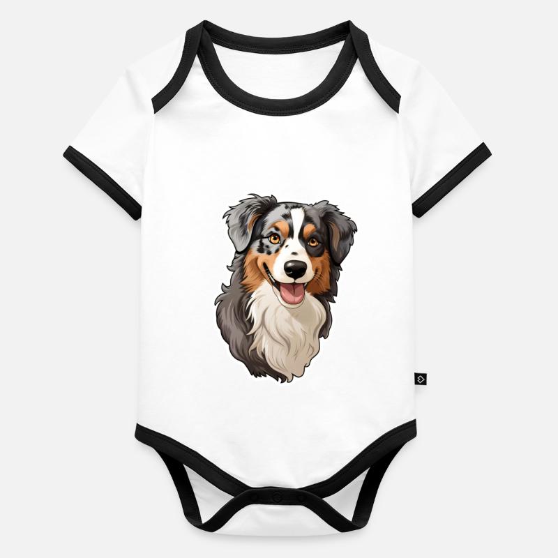 Australian Shephard Organic Baby Contrasting Bodysuit
