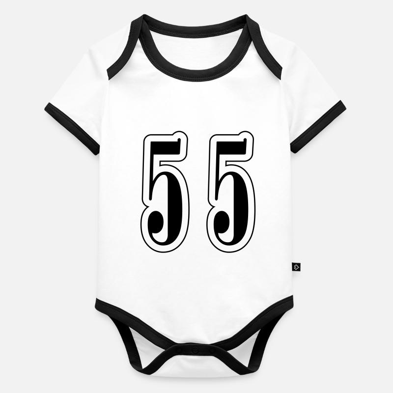 Symbole numérique 55 Body Bébé bio contrasté manches courtes