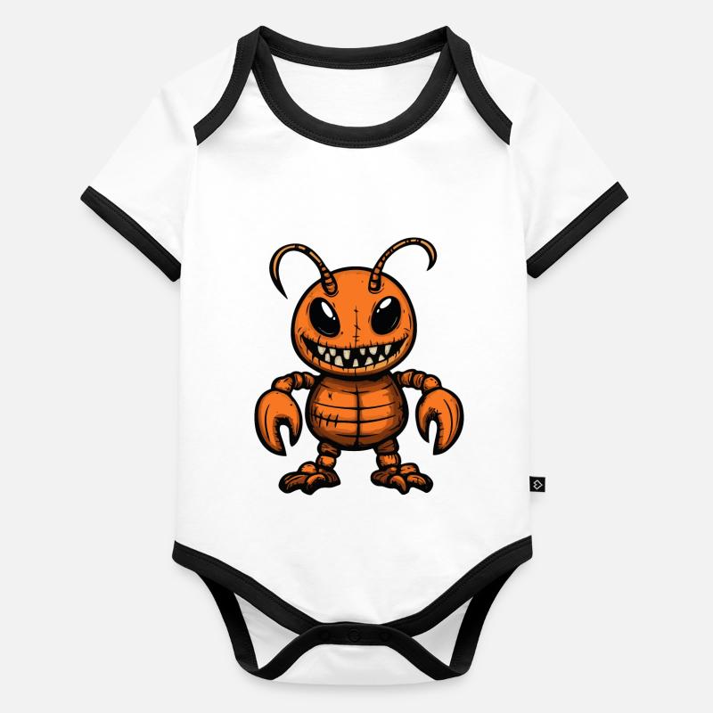 Lobster Crab Halloween Comic Funny Organic Baby Contrasting Bodysuit