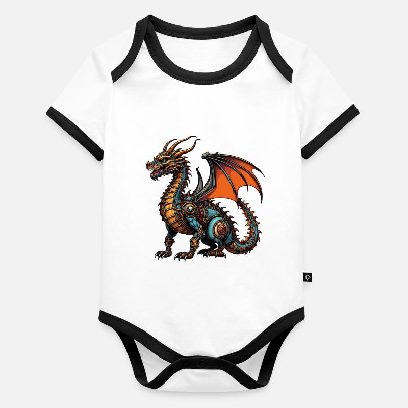 dragon Body Bébé bio contrasté manches courtes