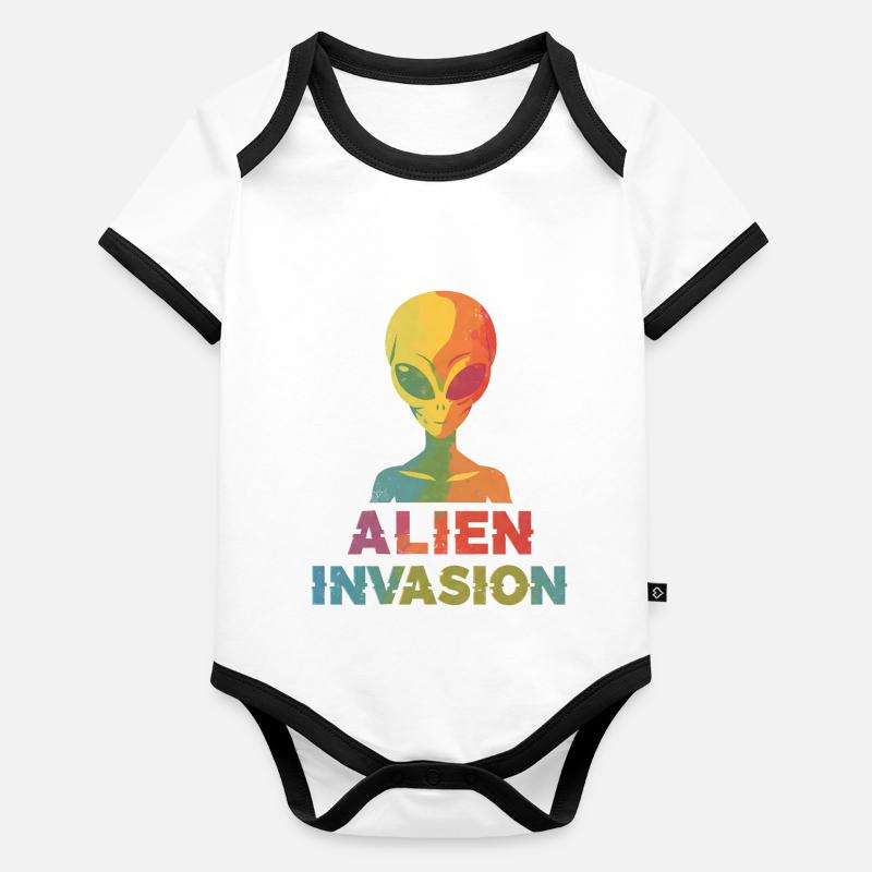 Alien Invasion: Space Invasion! Organic Baby Contrasting Bodysuit