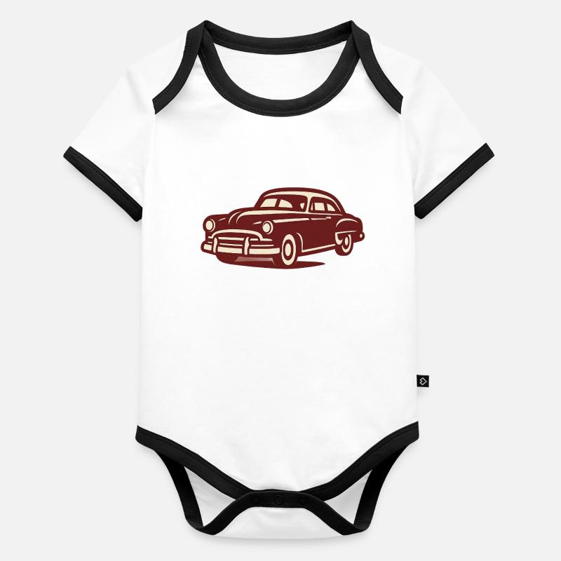 Vintage car Organic Baby Contrasting Bodysuit