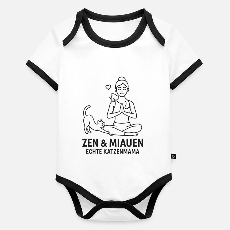 Zen and Meow Cat Mom Organic Baby Contrasting Bodysuit