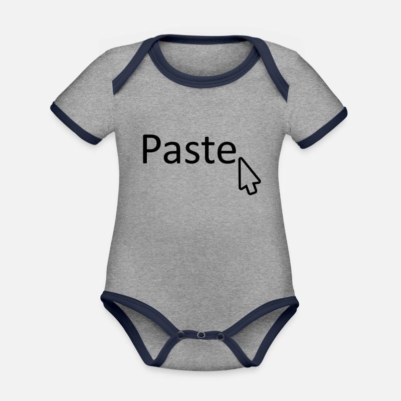 Paste - Organic Baby Contrasting Bodysuit - heather grey/navy