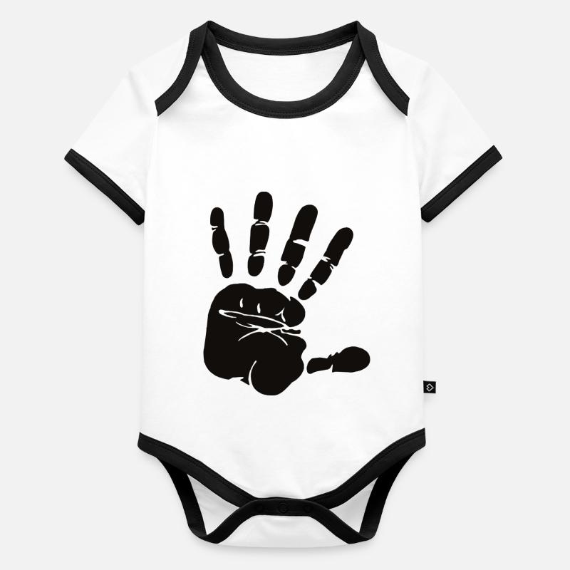 Coup de main Body Bébé bio contrasté manches courtes