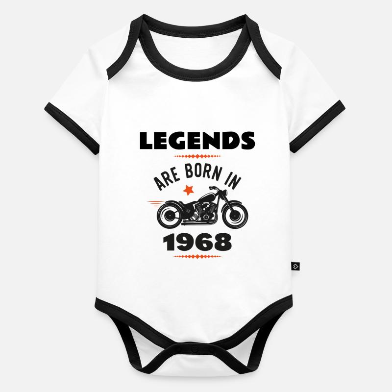 born in 1968 Baby Bio-Kurzarm-Kontrastbody