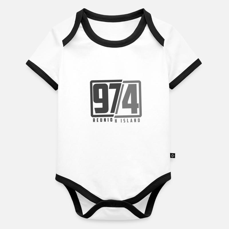 Sammlung 974 Réunion # 2 Baby Bio-Kurzarm-Kontrastbody
