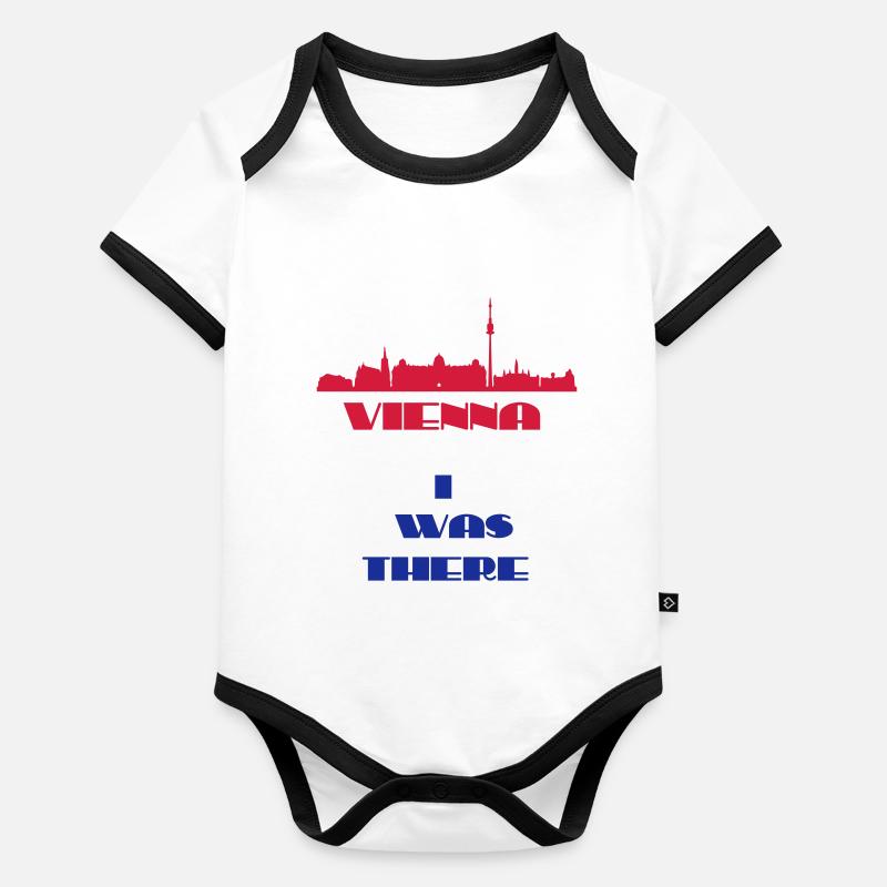 Ich war dort Wien Baby Bio-Kurzarm-Kontrastbody