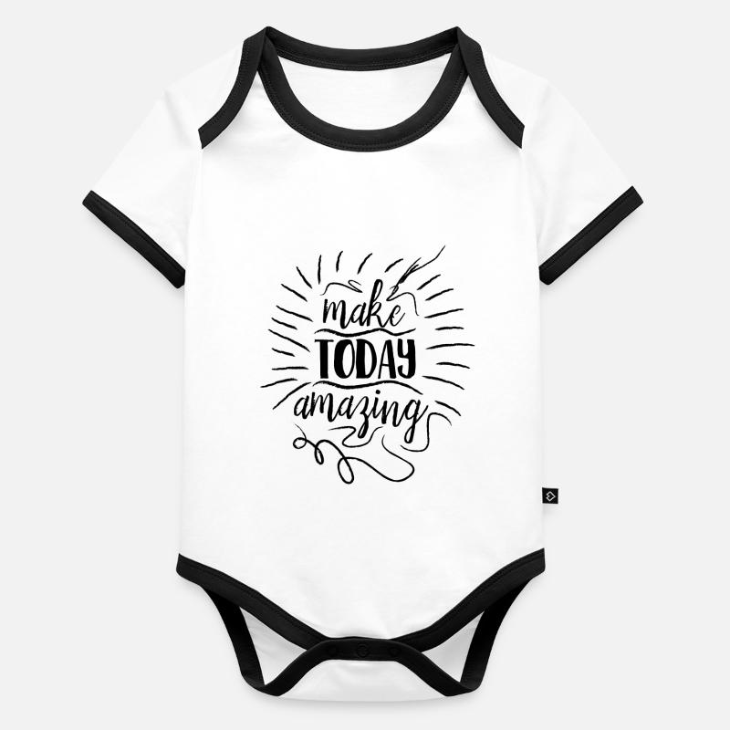 Make Today Amazing Body Bébé bio contrasté manches courtes