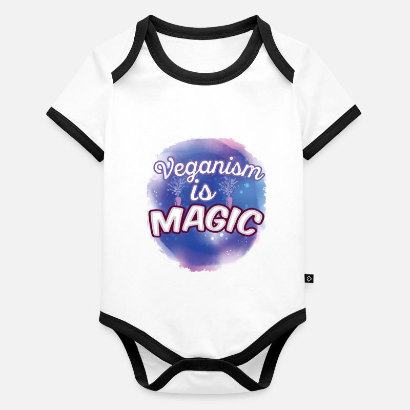 Veganer Vegetarier Tierschutz Geschenkidee Baby Bio-Kurzarm-Kontrastbody