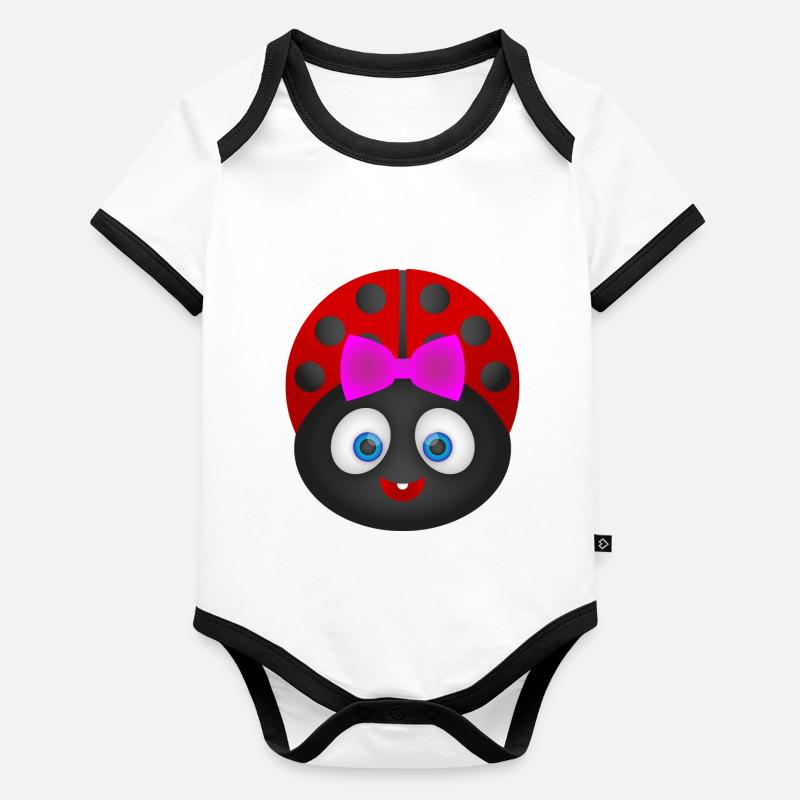 Marienkäfer - Ladybug ! Geschenk Idee ! Baby Bio-Kurzarm-Kontrastbody