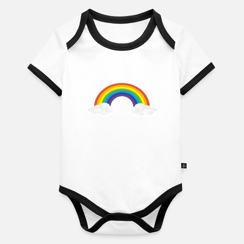 arc en ciel Body Bébé bio contrasté manches courtes