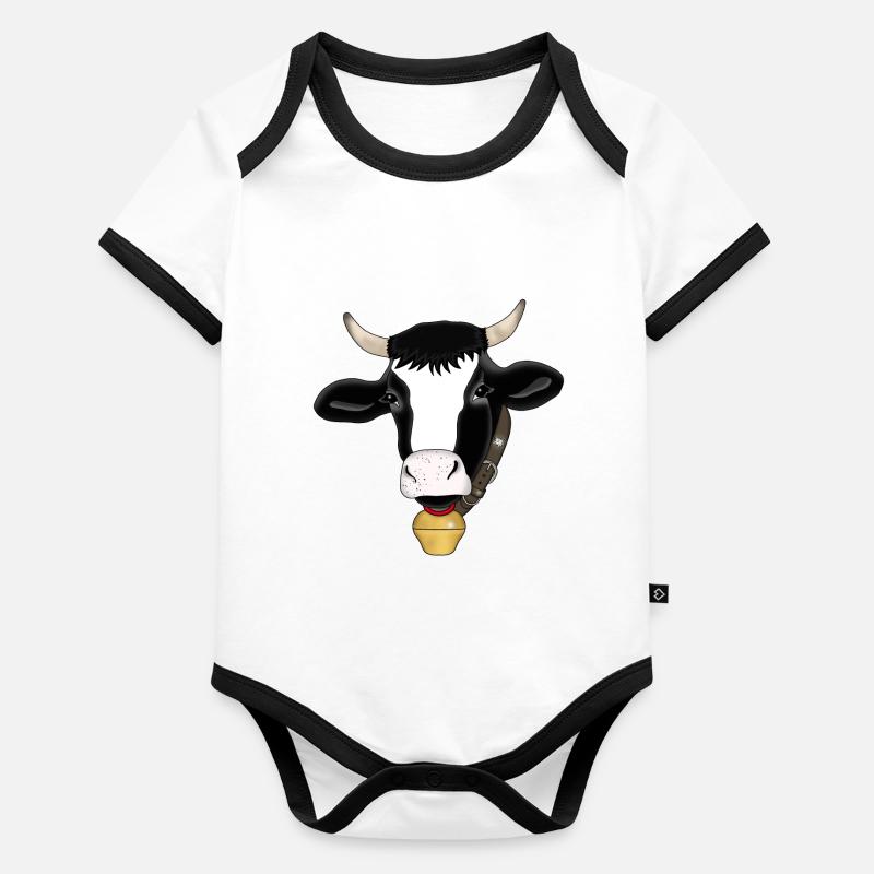 Ferme de vaches Body Bébé bio contrasté manches courtes