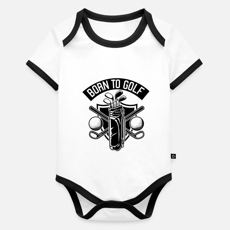 Né au golf Body Bébé bio contrasté manches courtes