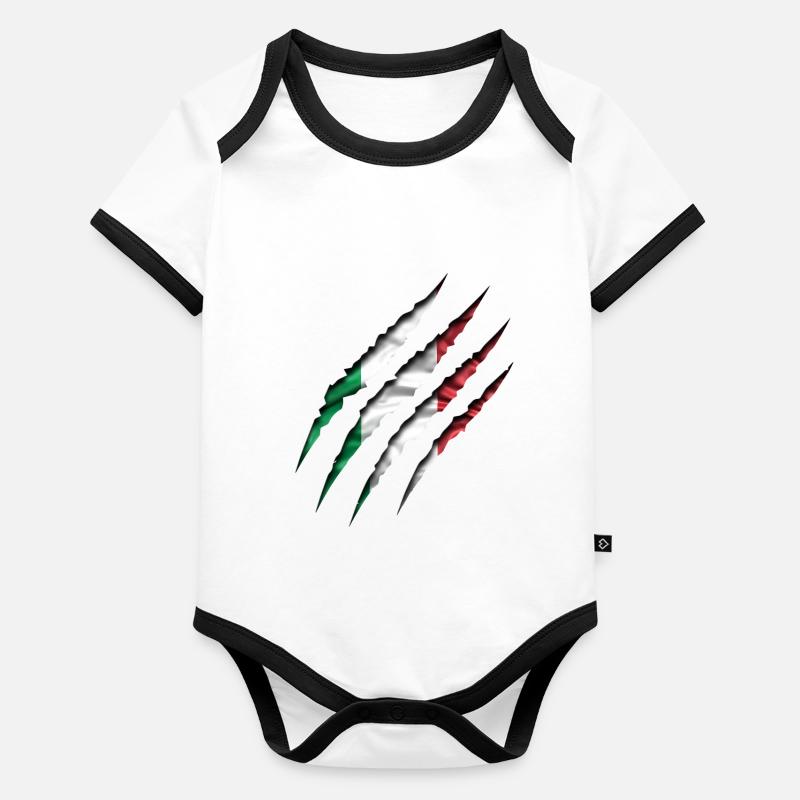 Italy Scratch Baby Bio-Kurzarm-Kontrastbody