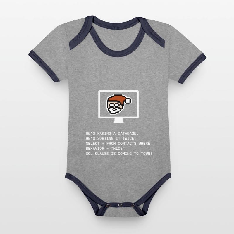 Weihnachten SQL Clause Programmierer IT Geschenk Baby Bio-Kurzarm-Kontrastbody