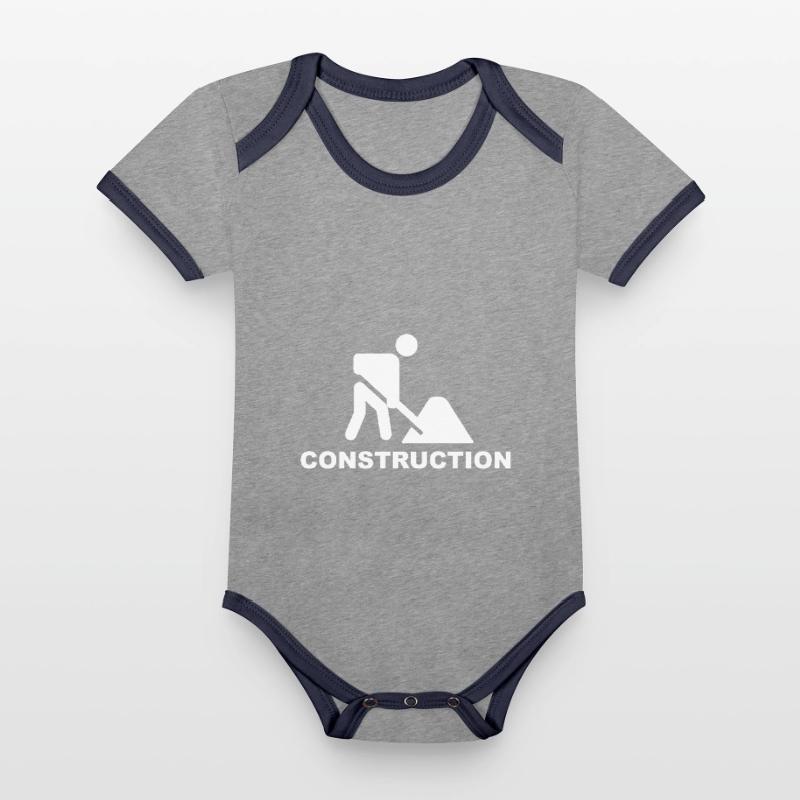 Construction /Construction /Construction /Conversion /Help Organic Baby Contrasting Bodysuit