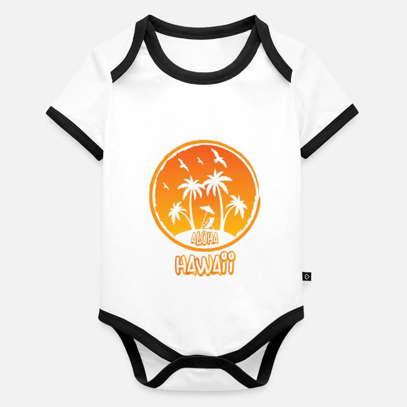 Strand Sommer Sonne Geschenk Geschenkidee Baby Bio-Kurzarm-Kontrastbody