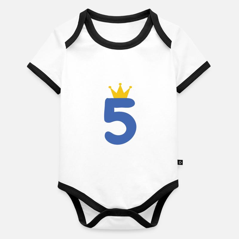5e anniversaire - Body Bébé bio contrasté manches courtes - undefined