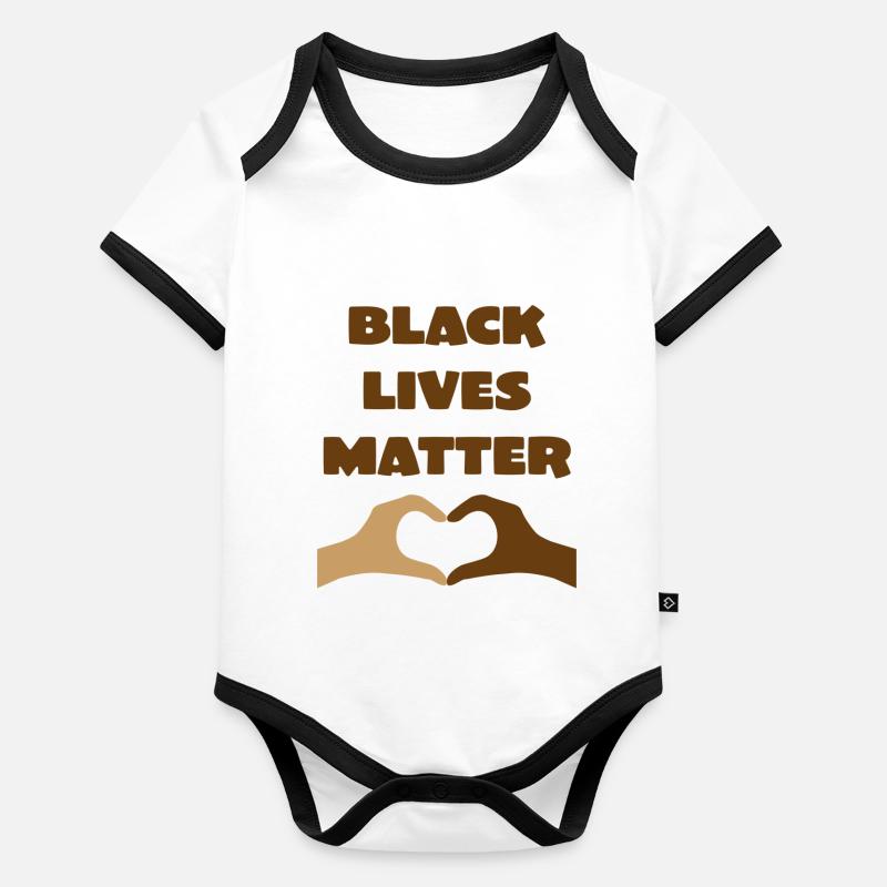 Black Lives Matter Body Bébé bio contrasté manches courtes