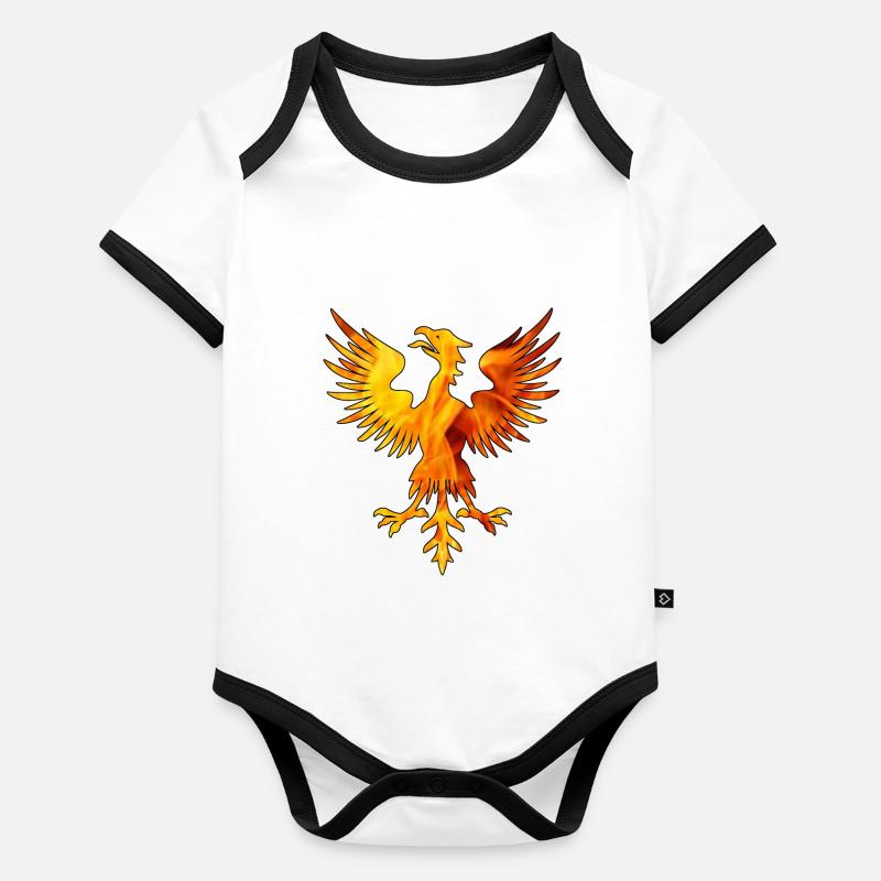 phenix en feu Body Bébé bio contrasté manches courtes