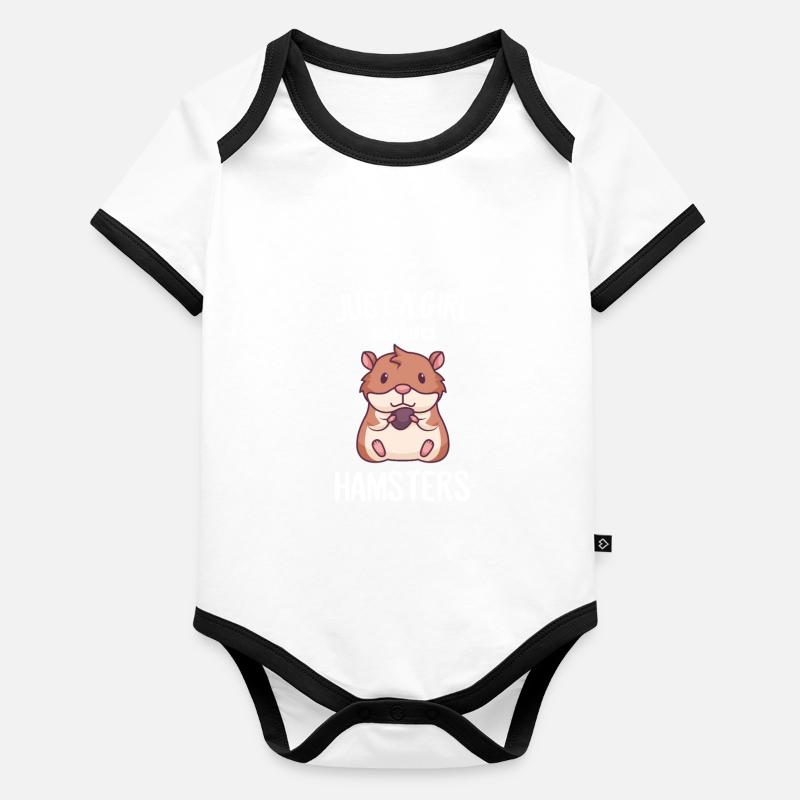 Fille le hamster aime l'amour des hamsters Body Bébé bio contrasté manches courtes