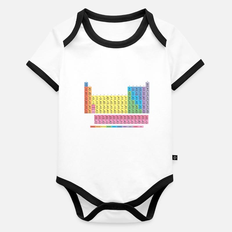 Tableau périodique Body Bébé bio contrasté manches courtes