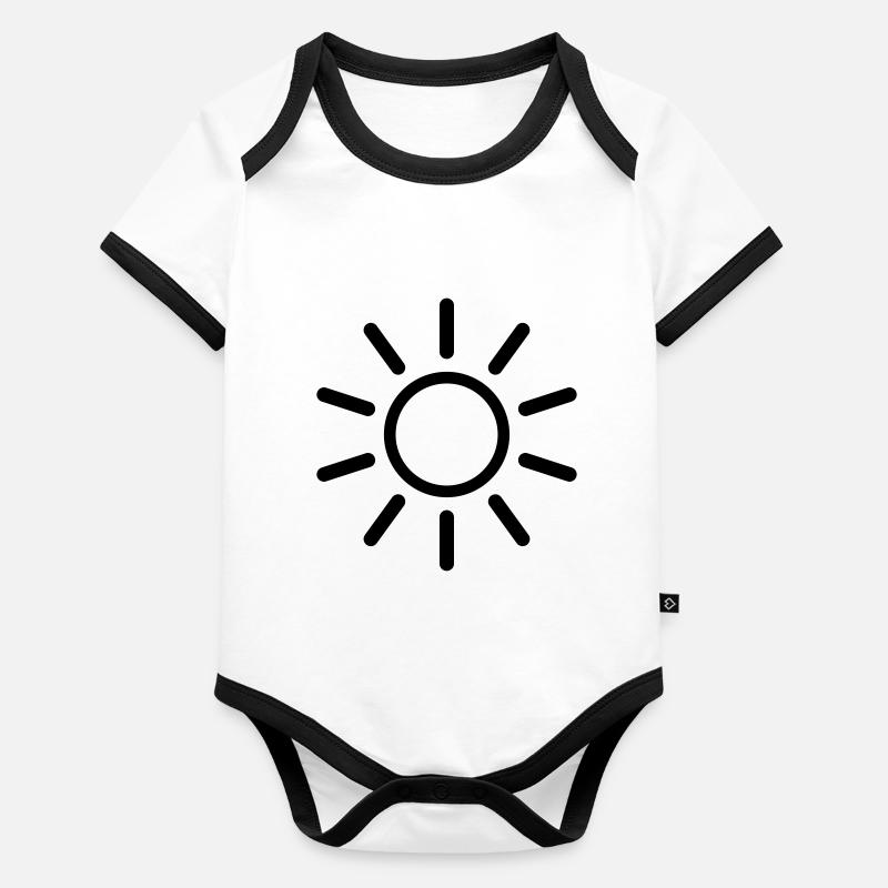 Soleil Dessin à trait forme Body Bébé bio contrasté manches courtes