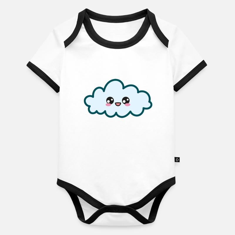 Nuage doux Kawaii Body Bébé bio contrasté manches courtes