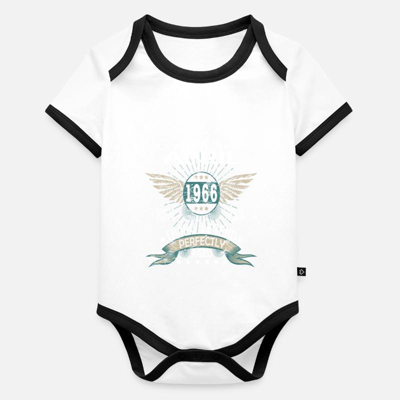 Legends Born in April 1966 Organic Baby Contrasting Bodysuit