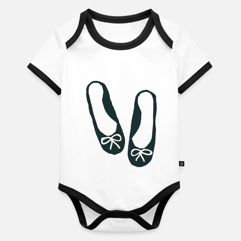 Chaussures de ballet rugueuses Body Bébé bio contrasté manches courtes