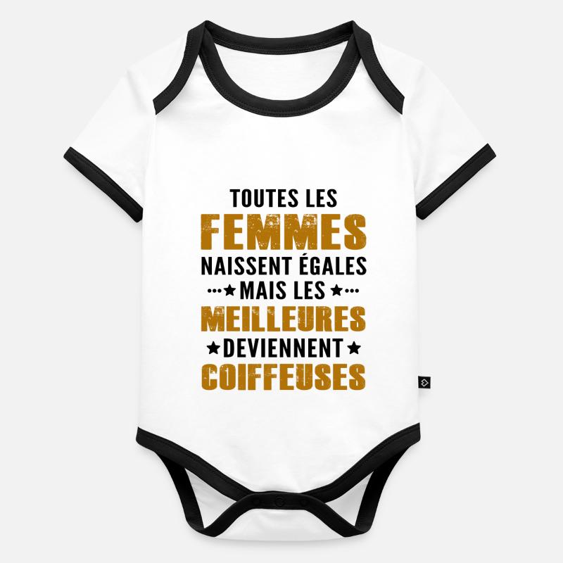 humour coiffeuse / coiffeuse parfaite Body Bébé bio contrasté manches courtes