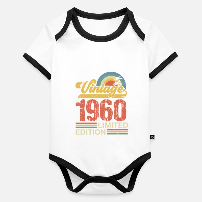 1960 Body Bébé bio contrasté manches courtes