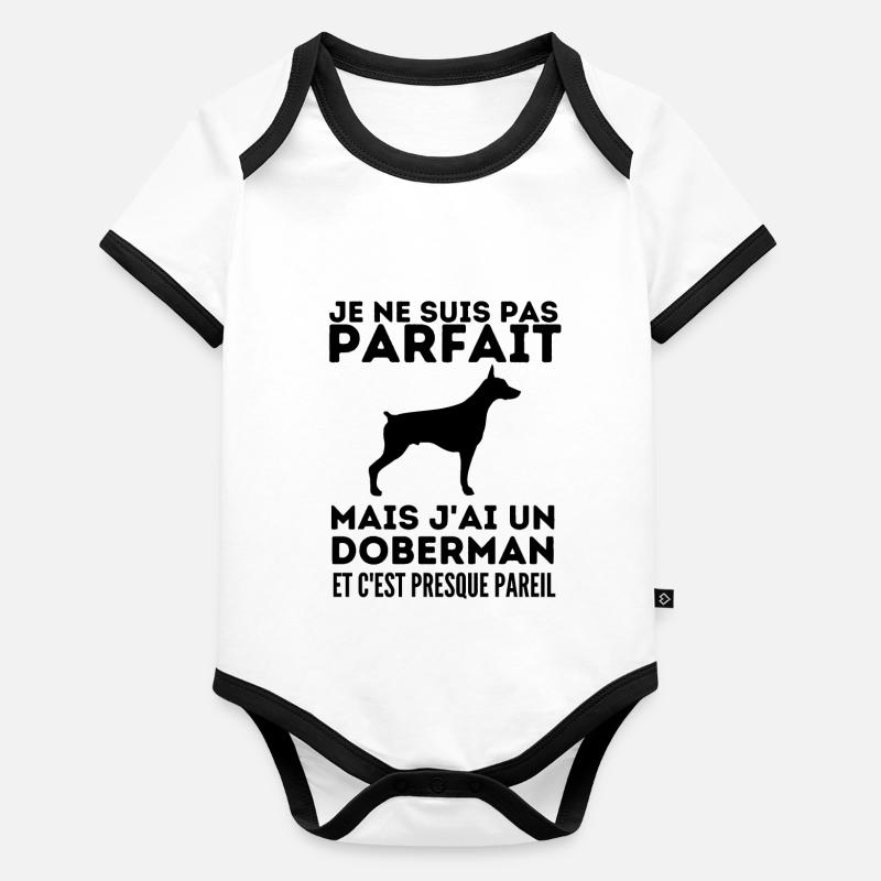 Doberman Body Bébé bio contrasté manches courtes