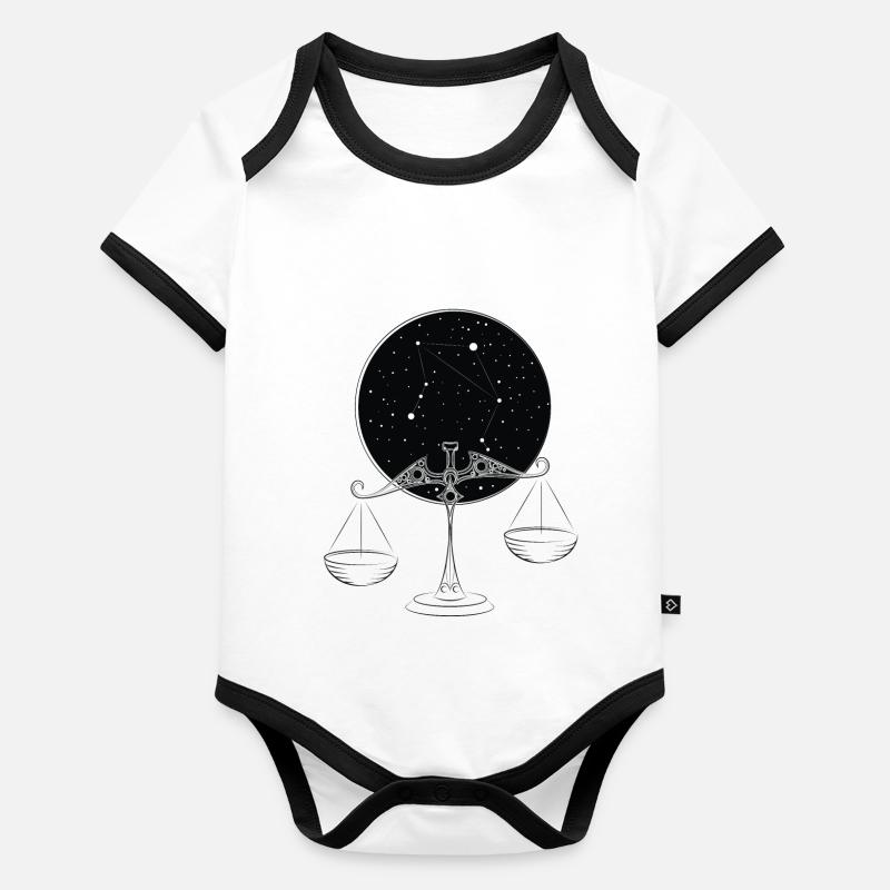 Sternzeichen Waage Baby Bio-Kurzarm-Kontrastbody