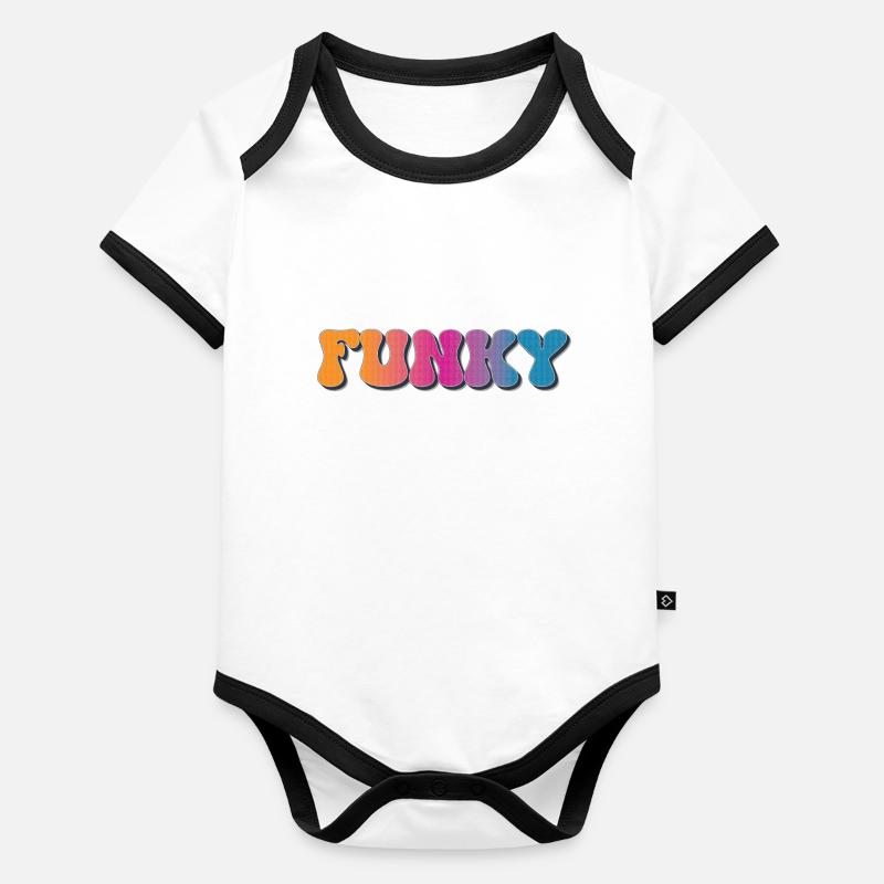 Funky Rétro Body Bébé bio contrasté manches courtes