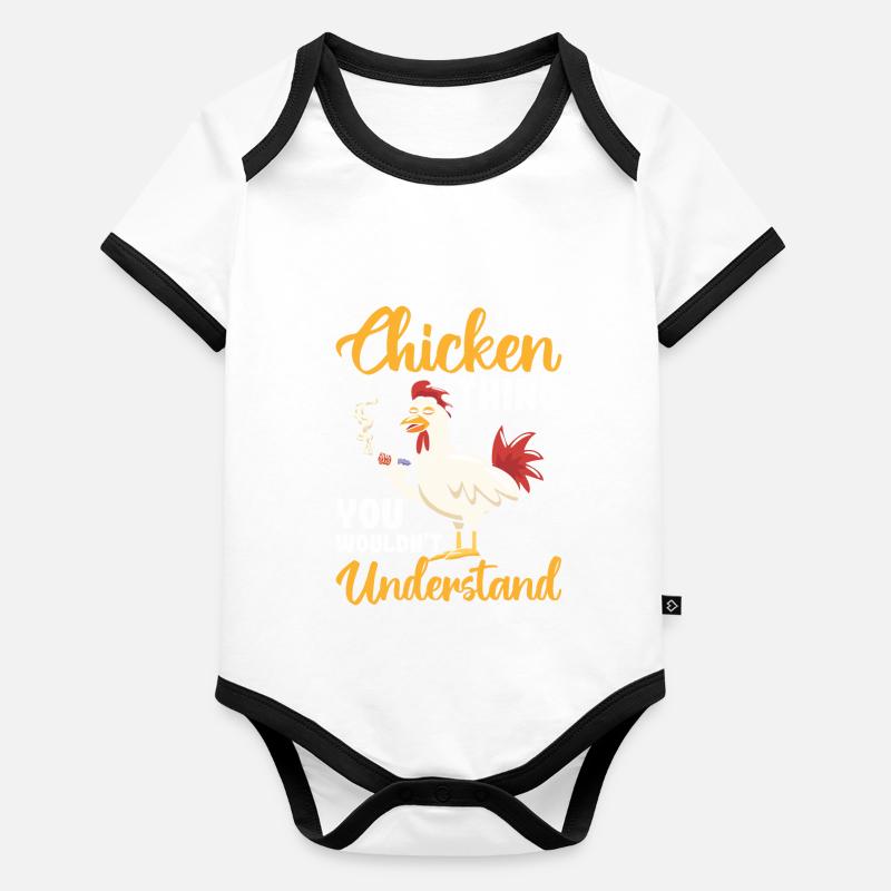 C’est un truc de poulet que vous n’avez pas Body Bébé bio contrasté manches courtes