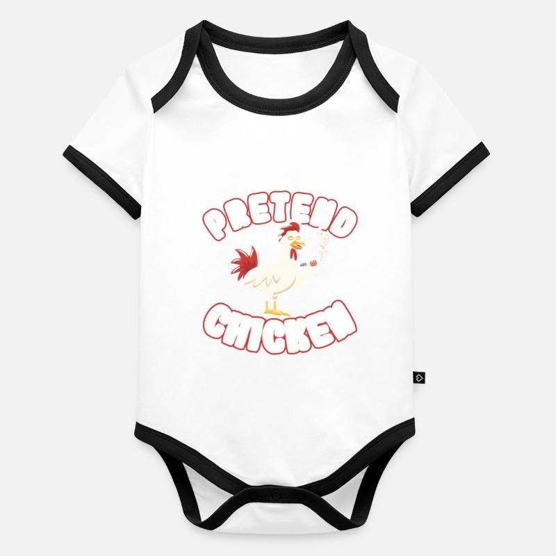 Faites semblant d’être un poulet Body Bébé bio contrasté manches courtes