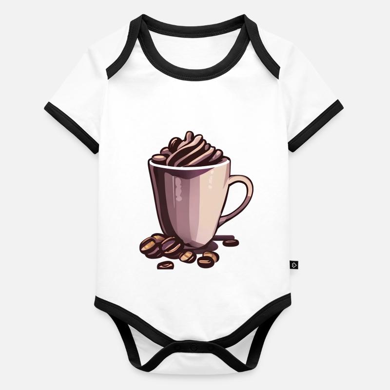Coffee Gift Caffeine Coffee Bean Coffee Mug Organic Baby Contrasting Bodysuit