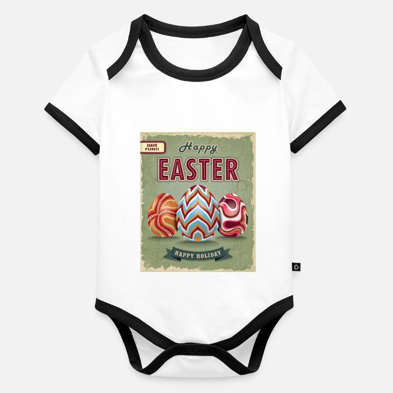 Happy Easter Amo Organic Baby Contrasting Bodysuit