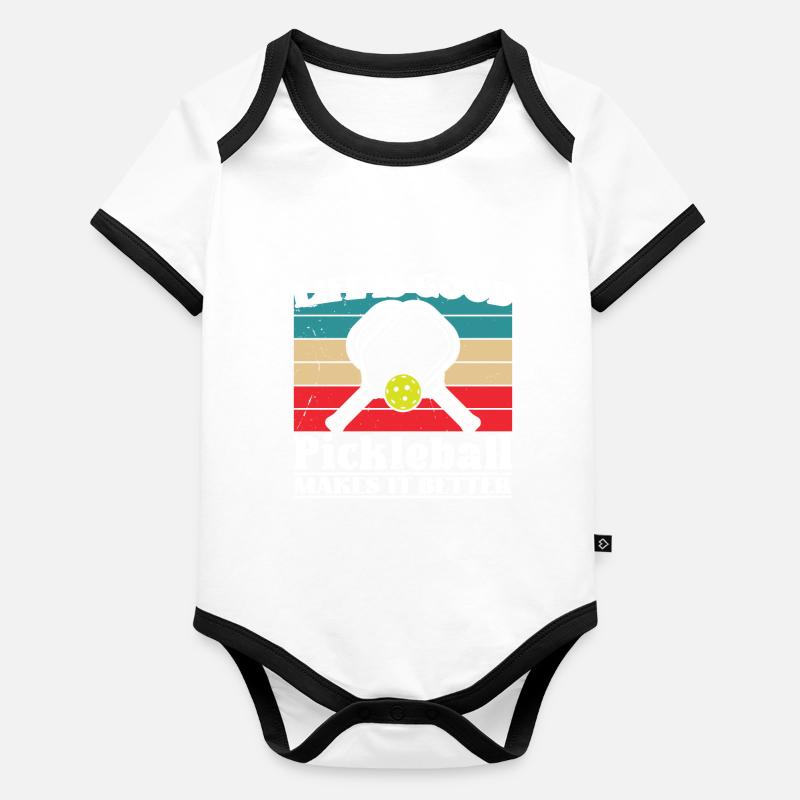 Pickleball makes it better Baby Bio-Kurzarm-Kontrastbody