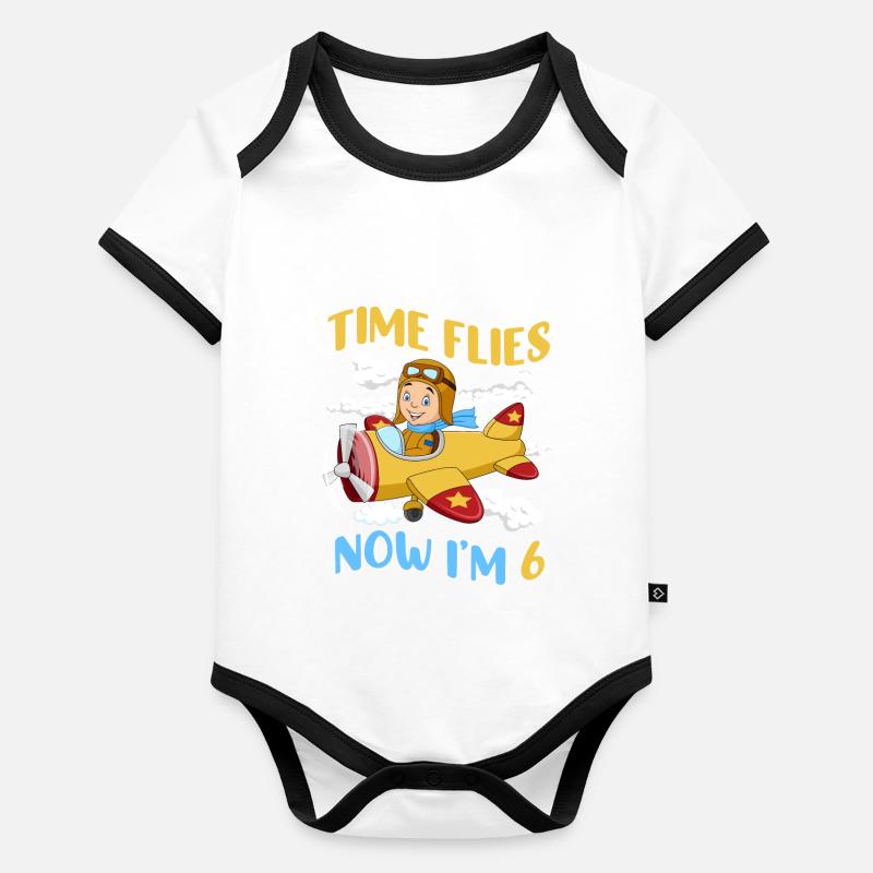 Now i'm 6 Baby Bio-Kurzarm-Kontrastbody