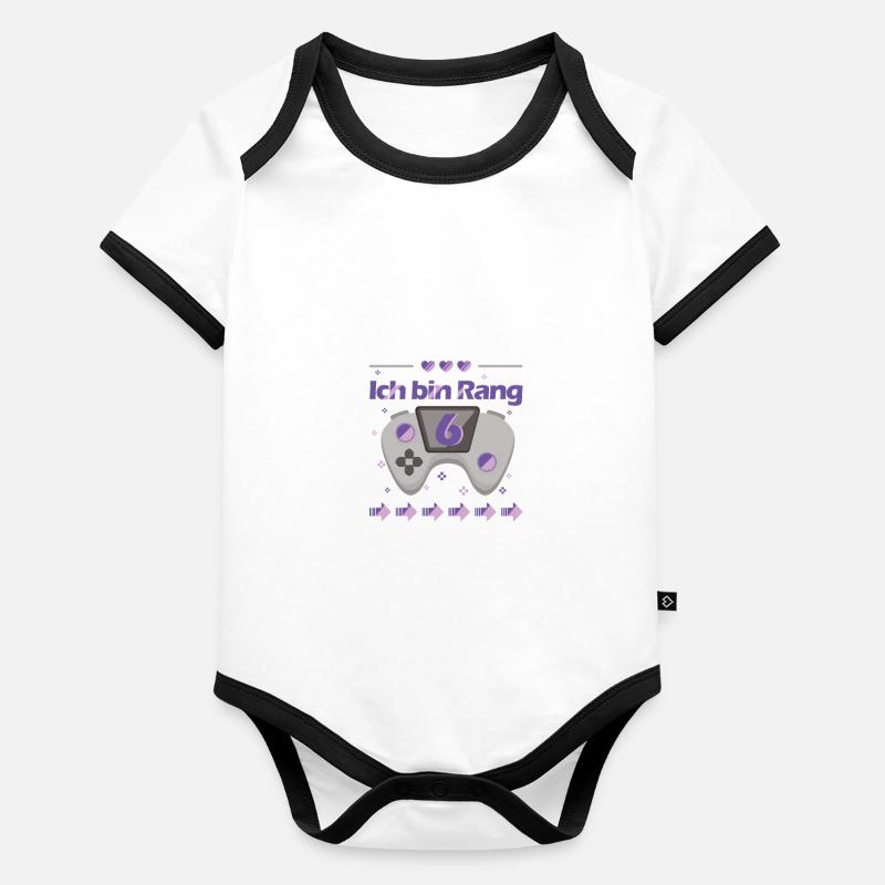 6. Geburtstag Geburtstagskind Gaming Leidenschaft Baby Bio-Kurzarm-Kontrastbody