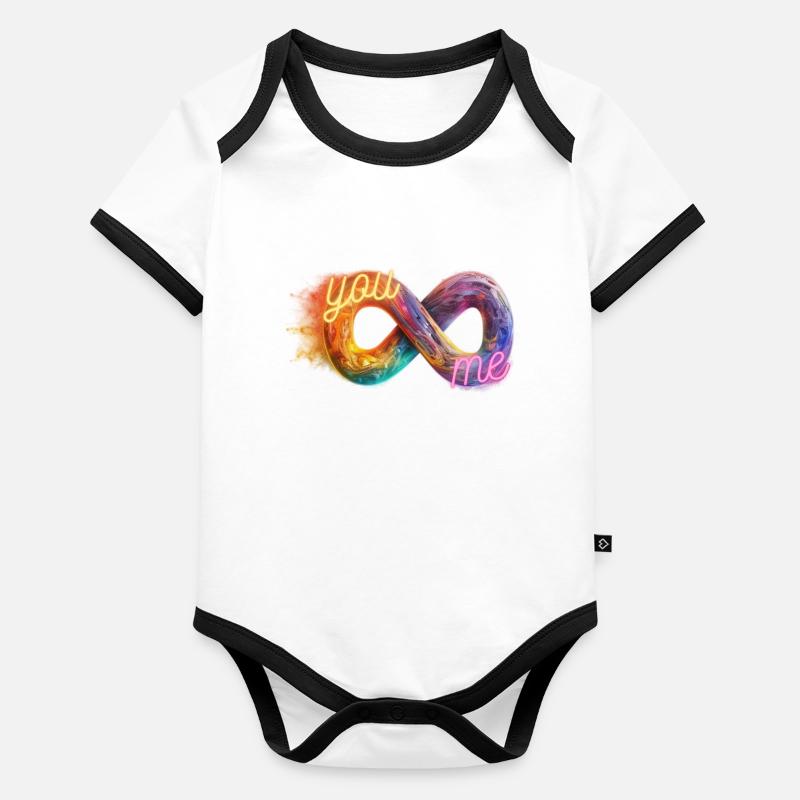 Unendlichkeitszeichen you and me infinity sign Baby Bio-Kurzarm-Kontrastbody