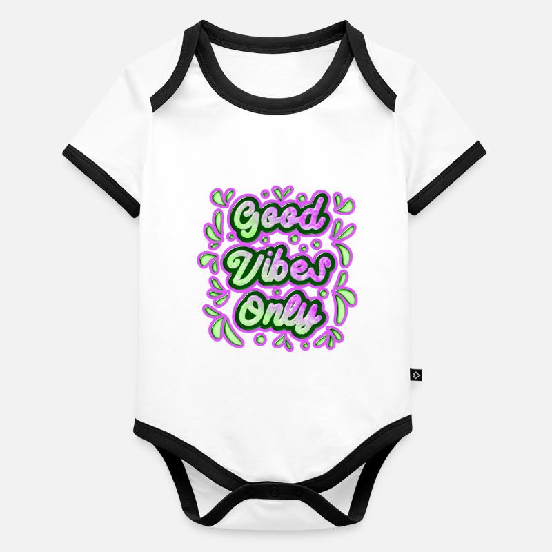 Good Vibes Only 2 Baby Bio-Kurzarm-Kontrastbody