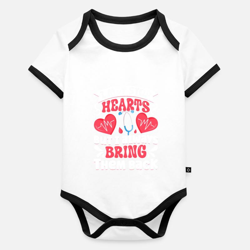 Nursing Assistent Design Baby Bio-Kurzarm-Kontrastbody
